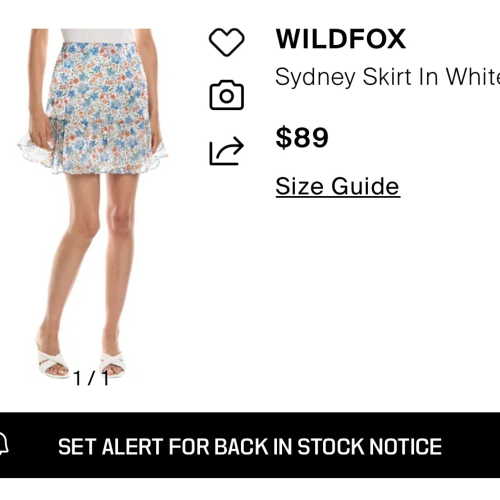 Wildfox Sydney Skirt in White Floral